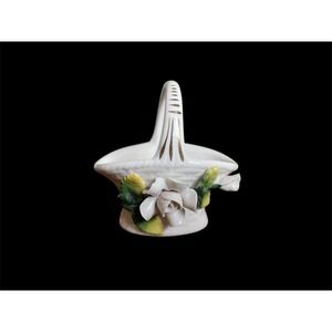 Vintage Elfinware Rose Basket Made in Germany 3" Porcelain Open Basket